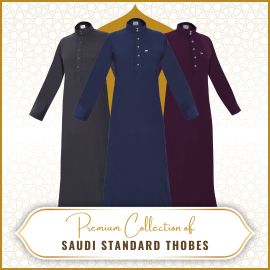Saudi Cufflink Thobes Sale UK. Buy Best Price Saudi Mens Designer Thobes Online for Jummah, Eid & Islamic Event. Black, White, Gray, Tan, Khaki, Ash, Wine, Brown, Blue Jubba & Kandura