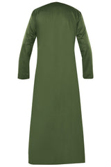 Green - Omani Thobe Design 4 Premium Fabric Embroidered With Tassel For Any Occasion