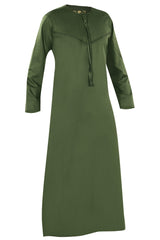 Green - Omani Thobe Design 4 Premium Fabric Embroidered With Tassel For Any Occasion