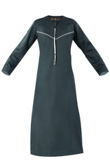 Carribean - Omani Thobe Design 3 Premium Fabric Embroidered With Tassel For Any Occasion