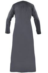 Light Pewter - Omani Thobe Design 3 Premium Fabric Embroidered With Tassel For Any Occasion