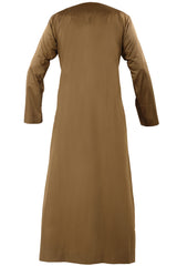 Choco - Omani Thobe Design 4 Premium Fabric Embroidered With Tassel For Any Occasion