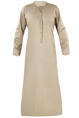 Tan - Authentic Omani Stitch Thobe for Men – Traditional Gulf Style