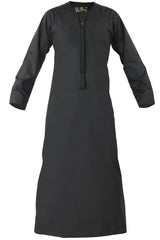 Black - Authentic Omani Stitch Thobe for Men – Traditional Gulf Style