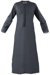 Pewter - Authentic Omani Stitch Thobe for Men – Traditional Gulf Style