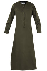 Brown - Authentic Omani Stitch Thobe for Men – Traditional Gulf Style