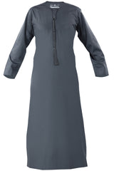 Grey - Authentic Omani Stitch Thobe for Men – Traditional Gulf Style