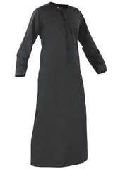 Black - Authentic Omani Stitch Thobe for Men – Traditional Gulf Style