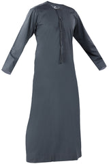 Grey - Authentic Omani Stitch Thobe for Men – Traditional Gulf Style
