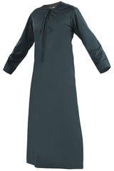 Light Pewter - Authentic Omani Stitch Thobe for Men – Traditional Gulf Style