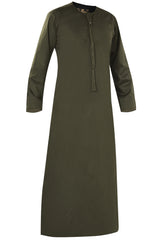 Brown - Authentic Omani Stitch Thobe for Men – Traditional Gulf Style