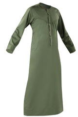 Green - Authentic Omani Stitch Thobe for Men – Traditional Gulf Style