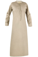 Tan - Authentic Omani Stitch Thobe for Men – Traditional Gulf Style