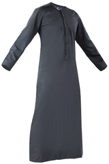 Pewter - Authentic Omani Stitch Thobe for Men – Traditional Gulf Style