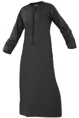 Black - Authentic Omani Stitch Thobe for Men – Traditional Gulf Style