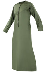 Green - Authentic Omani Stitch Thobe for Men – Traditional Gulf Style