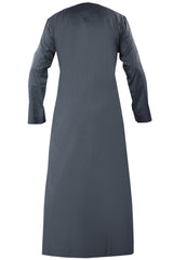 Grey - Authentic Omani Stitch Thobe for Men – Traditional Gulf Style