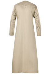 Tan - Authentic Omani Stitch Thobe for Men – Traditional Gulf Style