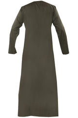 Omani Embroidery Mens Thobe With Tassel color Brown Premium Fabric Gulf Style for Jummah Namaz, Eid Prayer