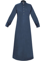 Cufflink thobes are traditional garments worn by Arabs, known for their distinctive design and comfort Patrole Blue