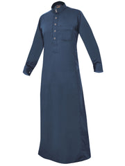 Cufflink thobes are traditional garments worn by Arabs, known for their distinctive design and comfort Patrole Blue