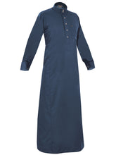 Cufflink thobes are traditional garments worn by Arabs, known for their distinctive design and comfort Patrole Blue