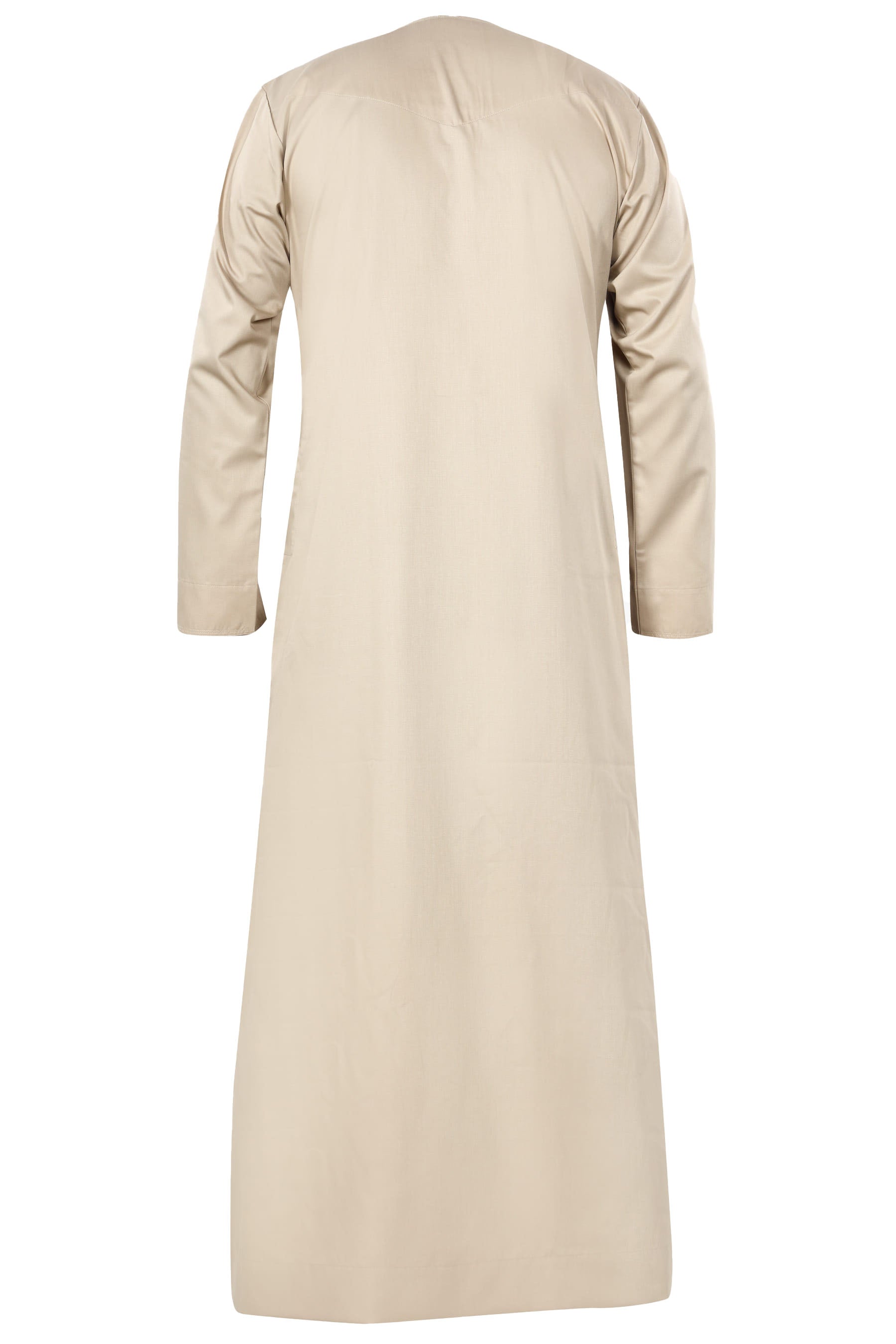 Khaki - Omani Thobe Design 4 Premium Fabric Embroidered With Tassel For Any Occasion