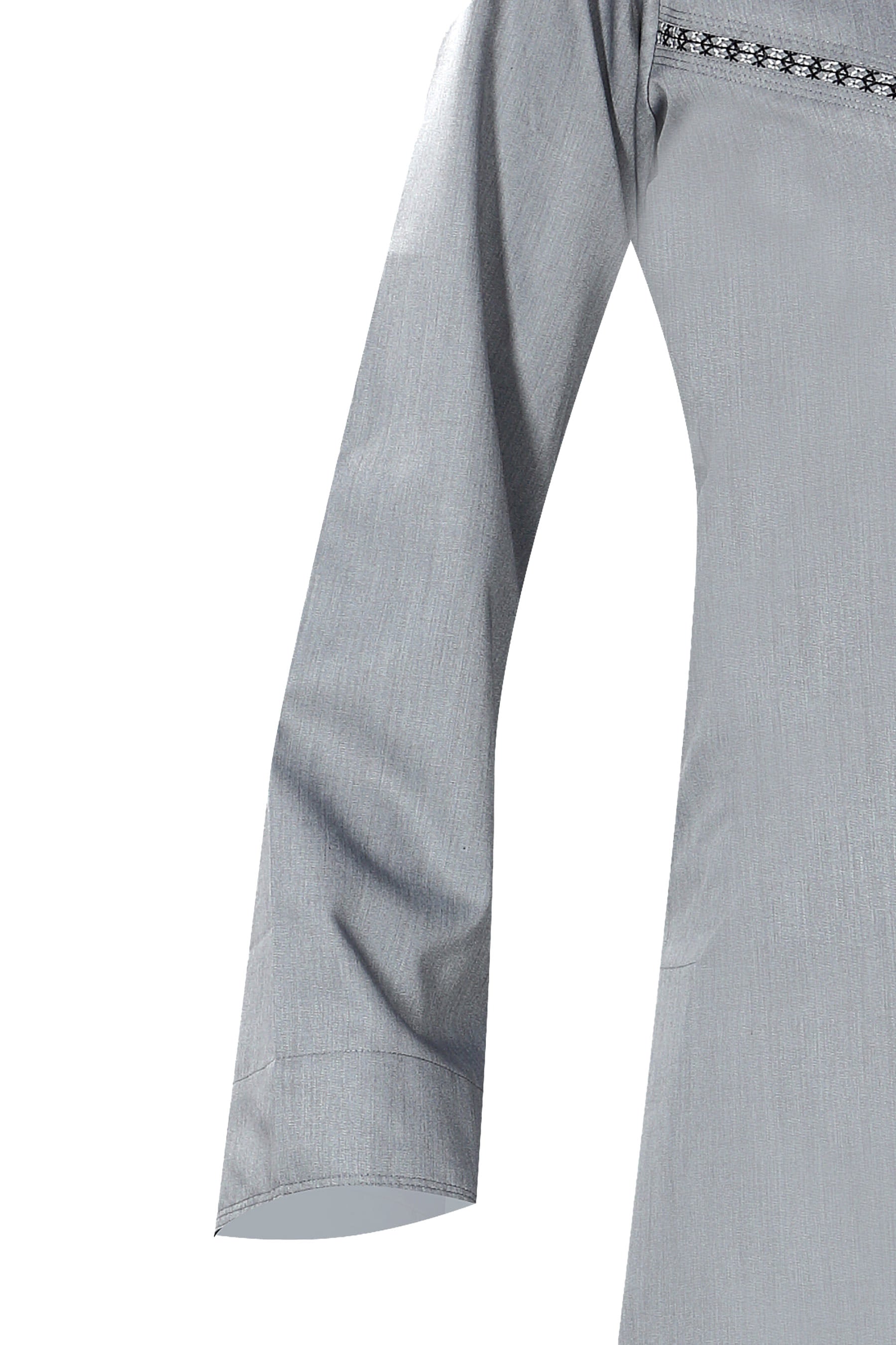 Light Grey - Omani Thobe Design 4 Premium Fabric Embroidered With Tassel For Any Occasion