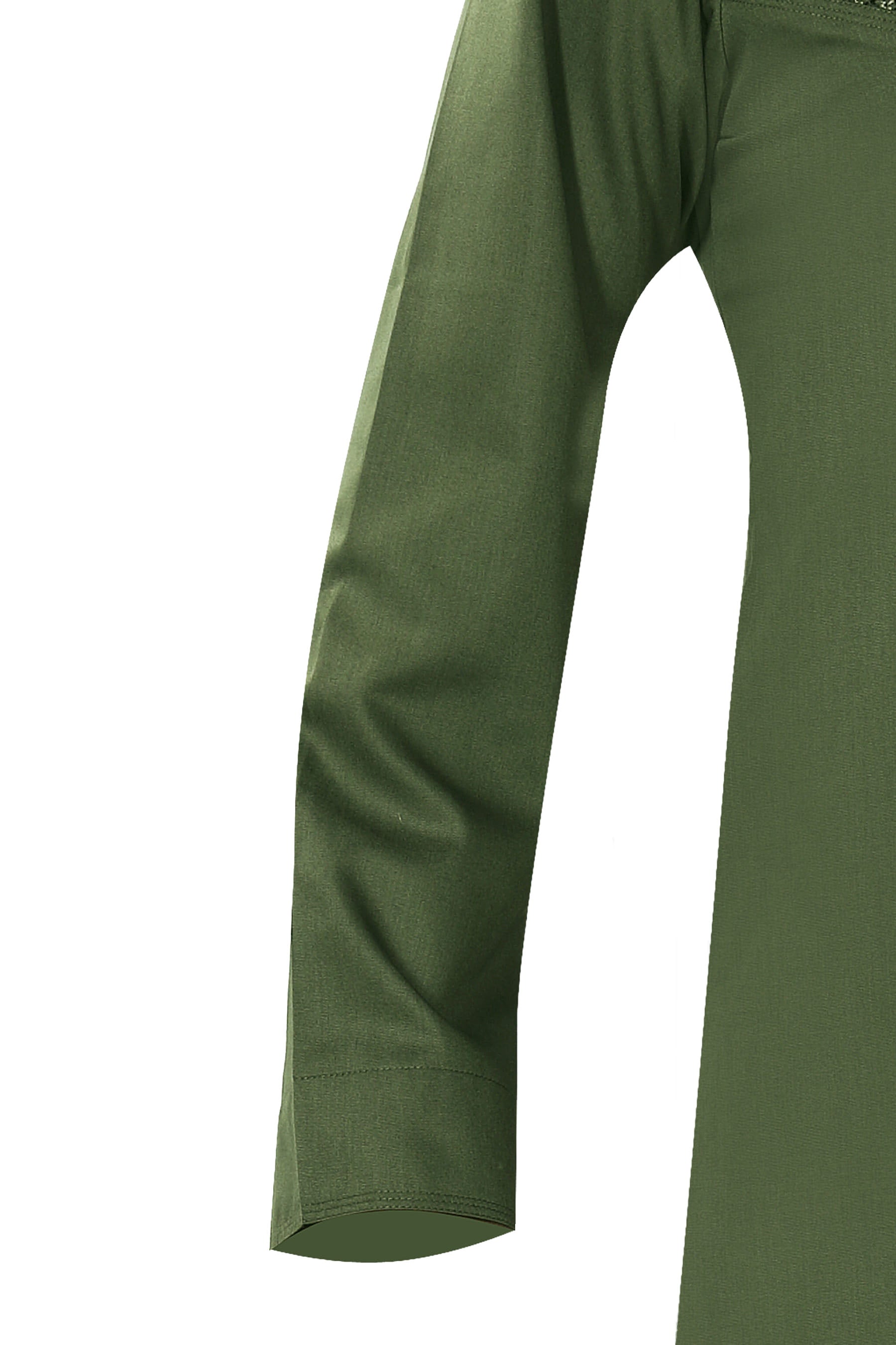 Green - Omani Thobe Design 4 Premium Fabric Embroidered With Tassel For Any Occasion