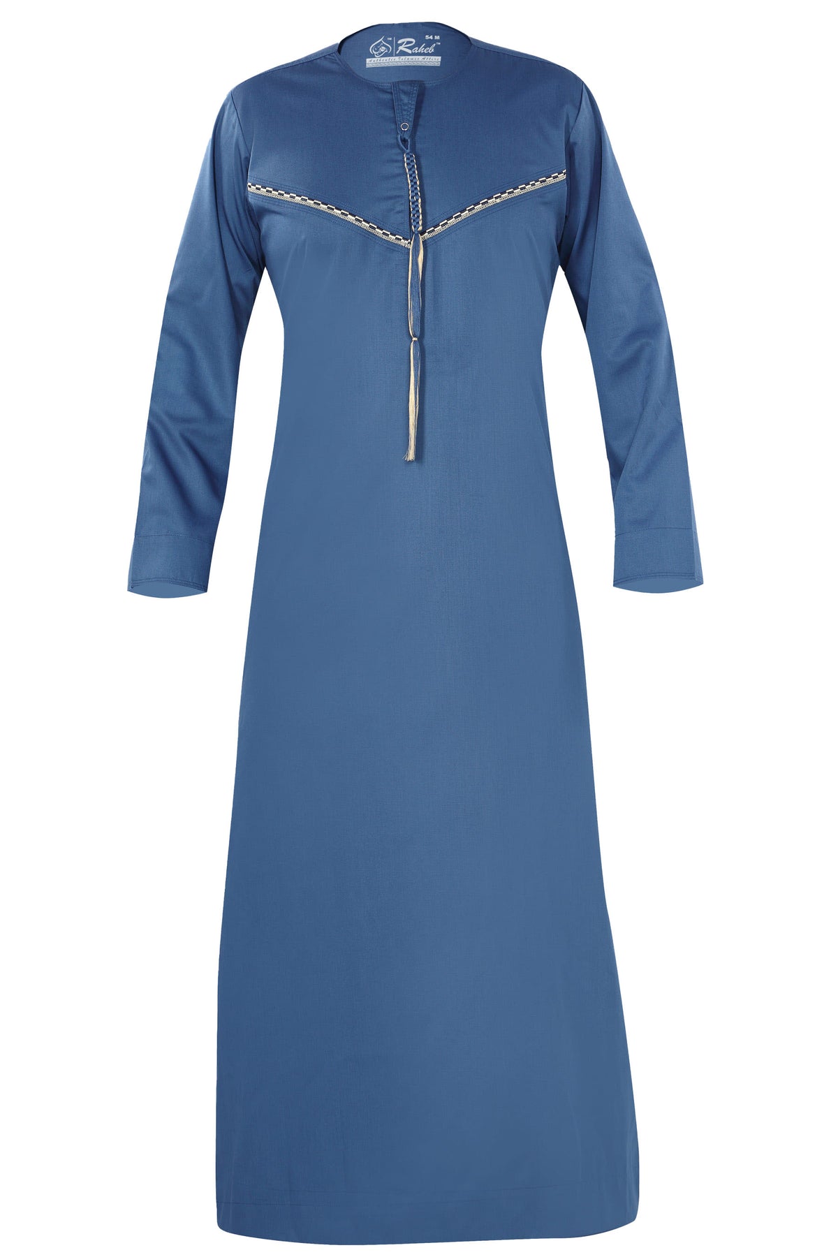 Royal - Omani Thobe Design 3 Premium Fabric Embroidered With Tassel For Any Occasion