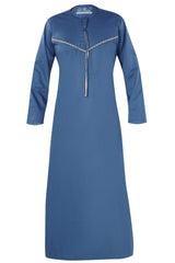 Royal - Omani Thobe Design 3 Premium Fabric Embroidered With Tassel For Any Occasion