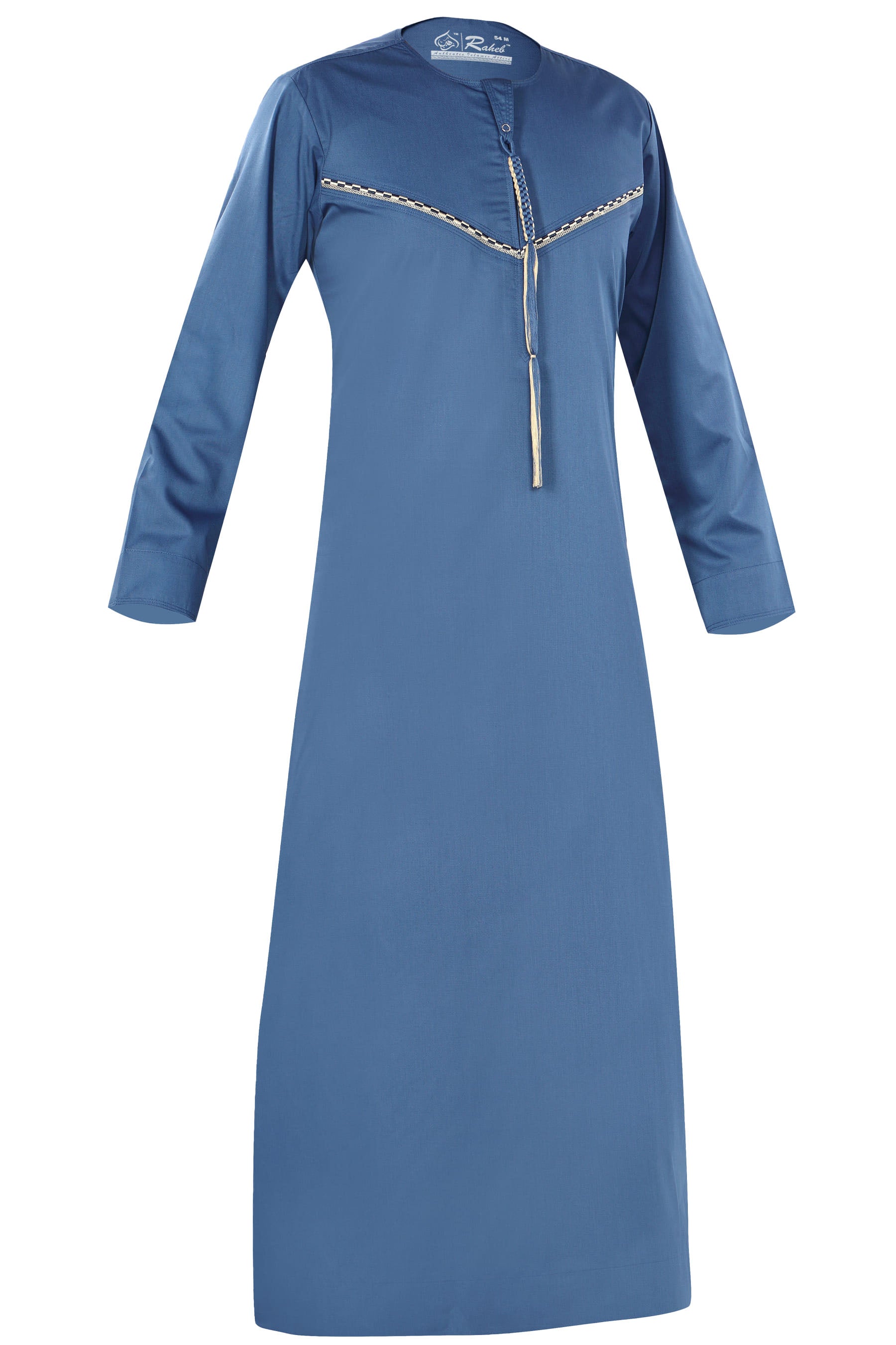 Royal - Omani Thobe Design 3 Premium Fabric Embroidered With Tassel For Any Occasion
