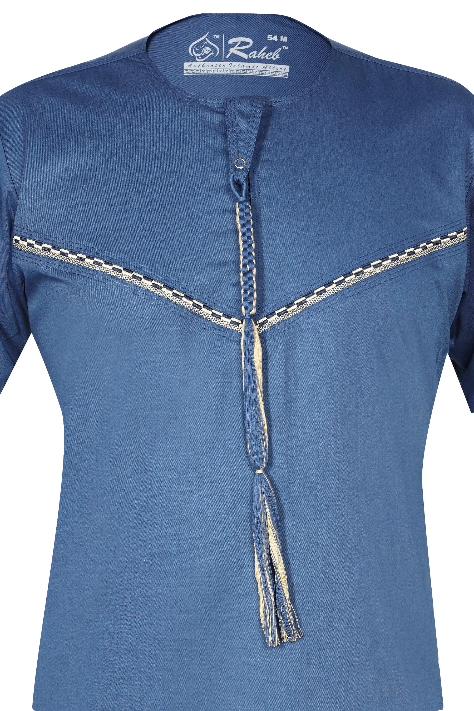 Royal - Omani Thobe Design 3 Premium Fabric Embroidered With Tassel For Any Occasion