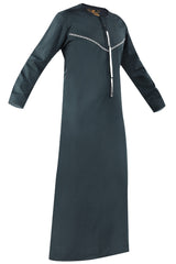 Carribean - Omani Thobe Design 3 Premium Fabric Embroidered With Tassel For Any Occasion