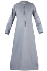 Heather Grey - Authentic Omani Stitch Thobe for Men – Traditional Gulf Style