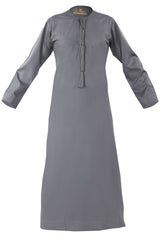 Ash Light - Authentic Omani Stitch Thobe for Men – Traditional Gulf Style