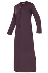 Wine(Color) - Authentic Omani Stitch Thobe for Men – Traditional Gulf Style