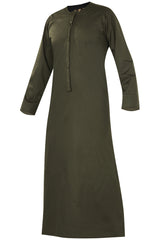 Brown - Authentic Omani Stitch Thobe for Men – Traditional Gulf Style