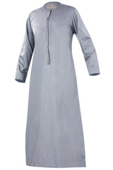Heather Grey - Authentic Omani Stitch Thobe for Men – Traditional Gulf Style