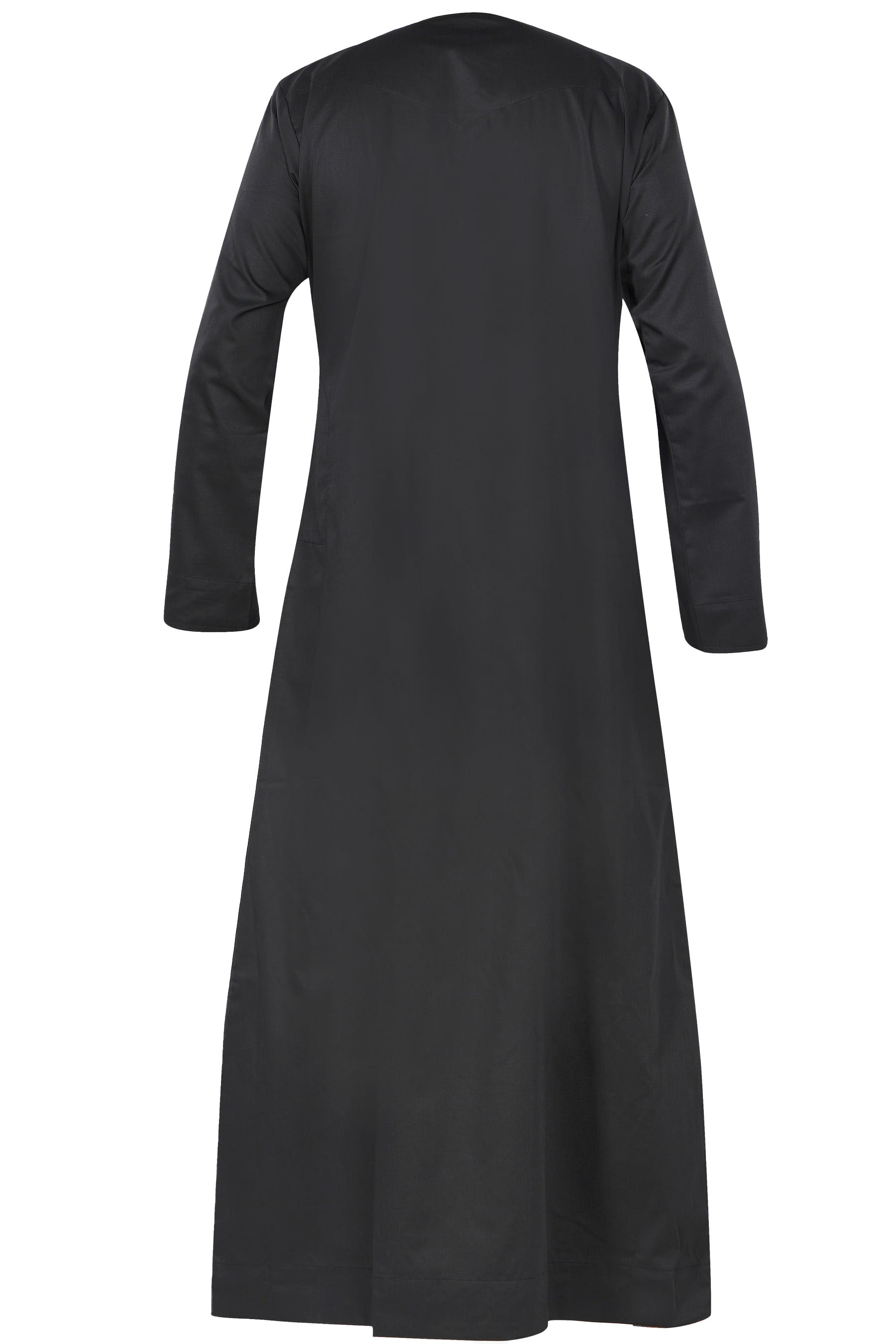 Omani Embroidery Mens Thobe for Sale UK Online With Tassel Color Black Royal Premium Fabric Gulf Style for Jummah Namaz, Eid Prayer