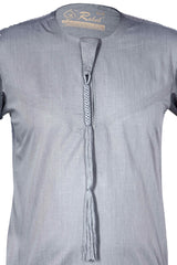 Heather Grey - Authentic Omani Stitch Thobe for Men – Traditional Gulf Style