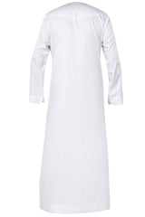 White - Authentic Omani Stitch Thobe for Men – Traditional Gulf Style