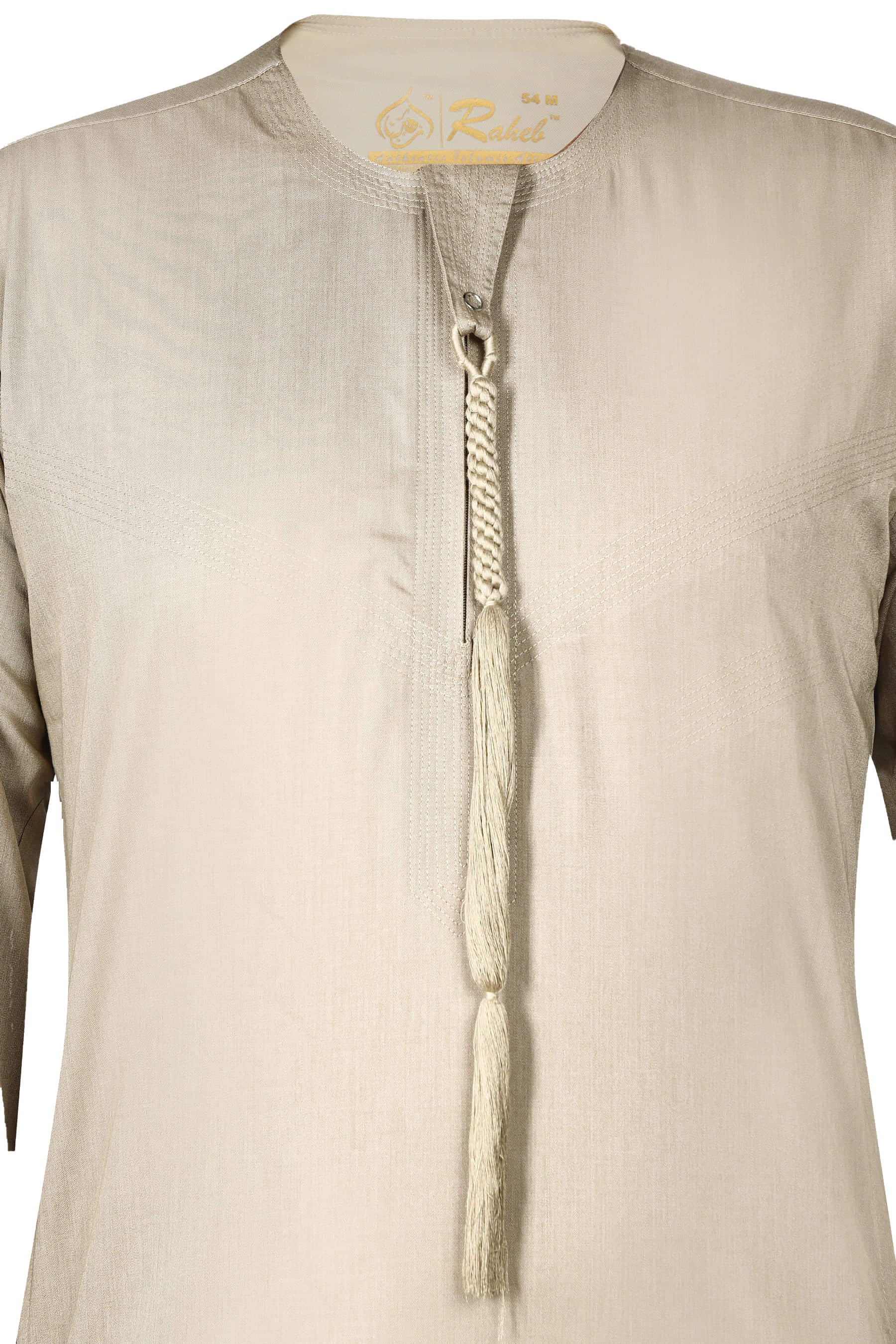 Tan - Authentic Omani Stitch Thobe for Men – Traditional Gulf Style