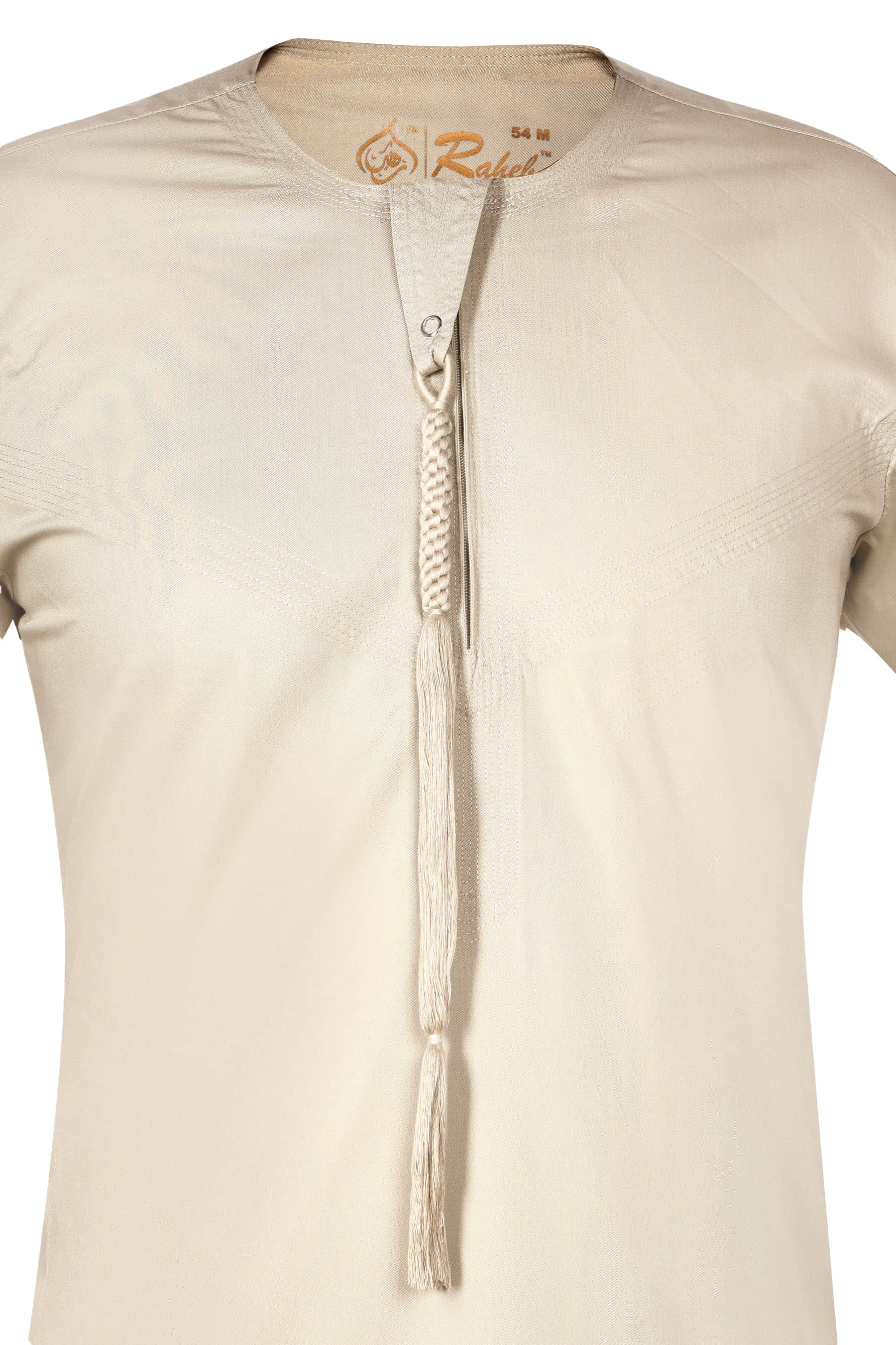 Khaki - Authentic Omani Stitch Thobe for Men – Traditional Gulf Style