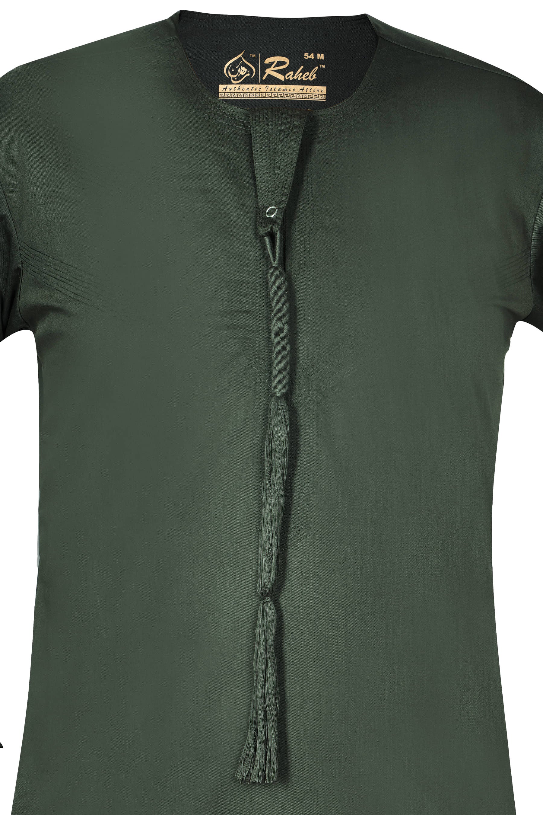 Dark Green - Authentic Omani Stitch Thobe for Men – Traditional Gulf Style