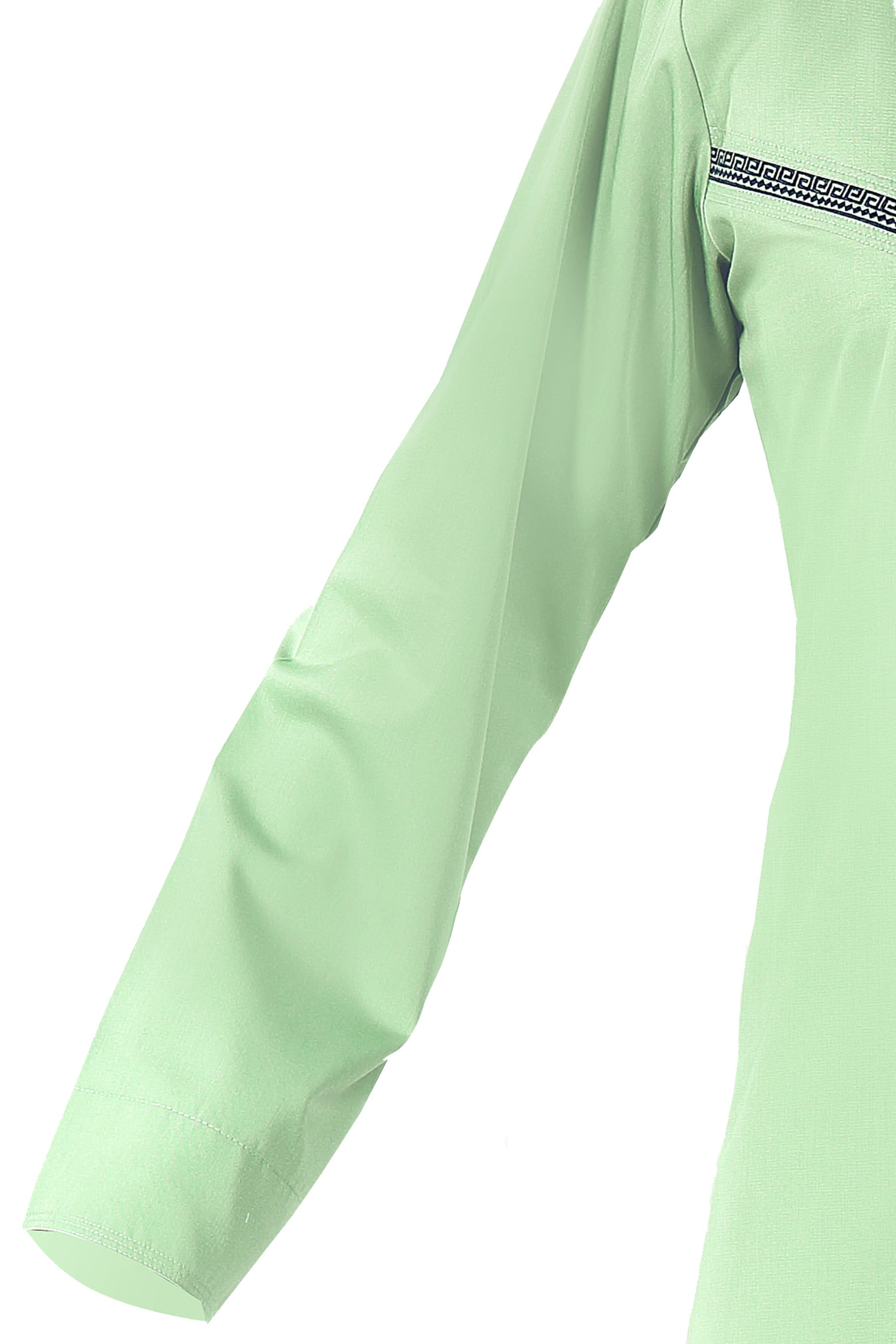 Omani Embroidery Mens Thobe With Tassel color Jade Premium Fabric Gulf Style for Jummah Namaz, Eid Prayer