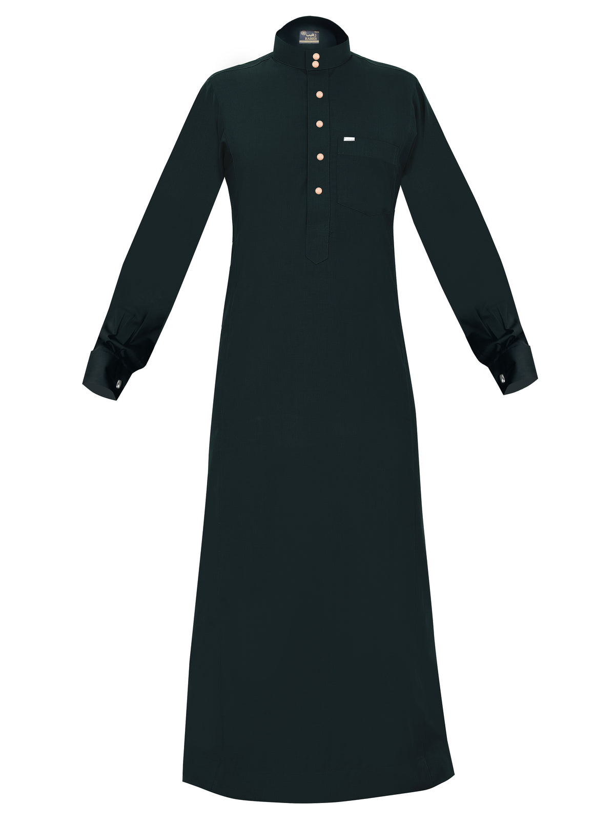 Cufflink thobes are traditional garments worn by Arabs, known for their distinctive design and comfort Military Green