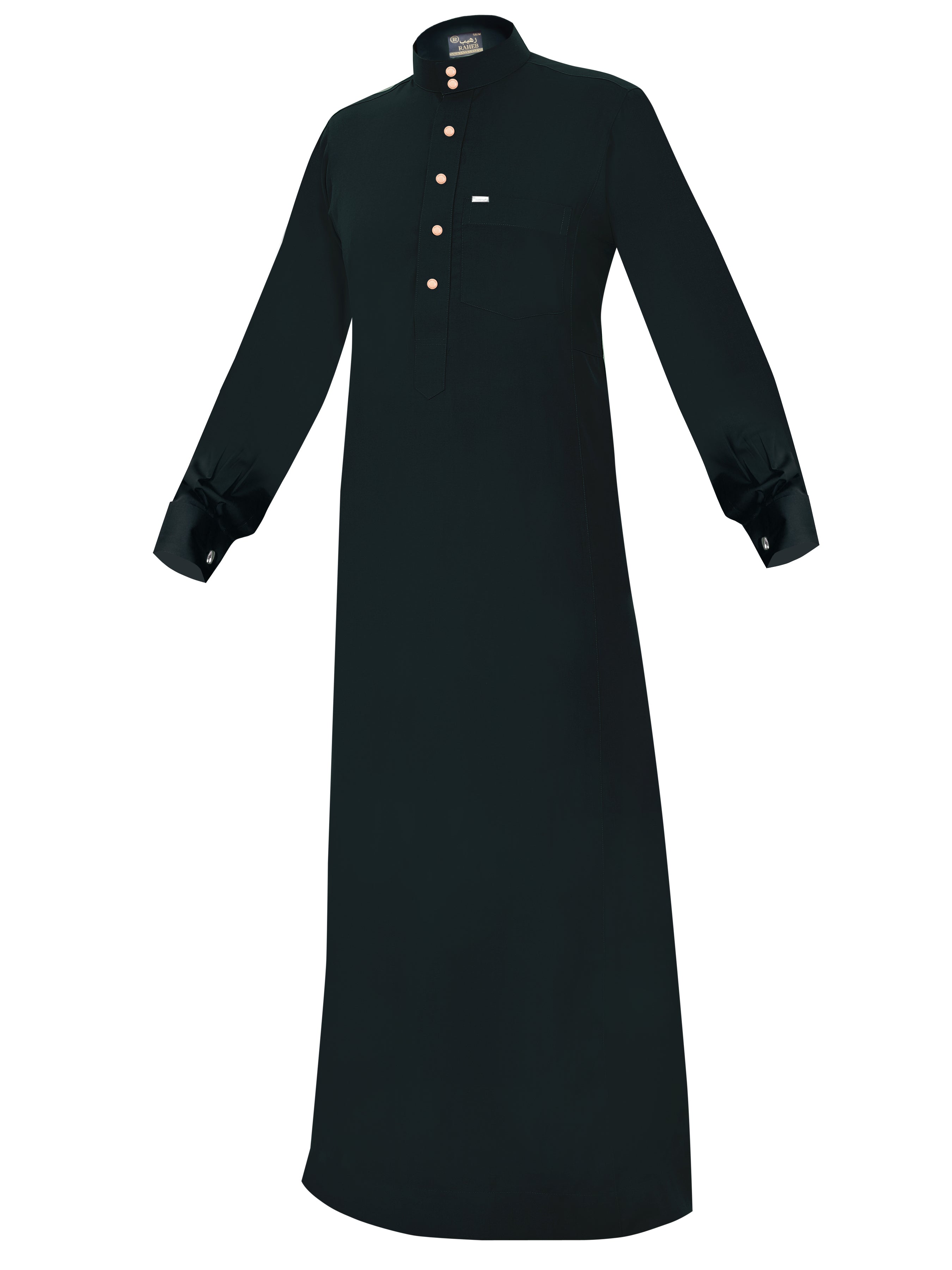 Cufflink thobes are traditional garments worn by Arabs, known for their distinctive design and comfort Military Green