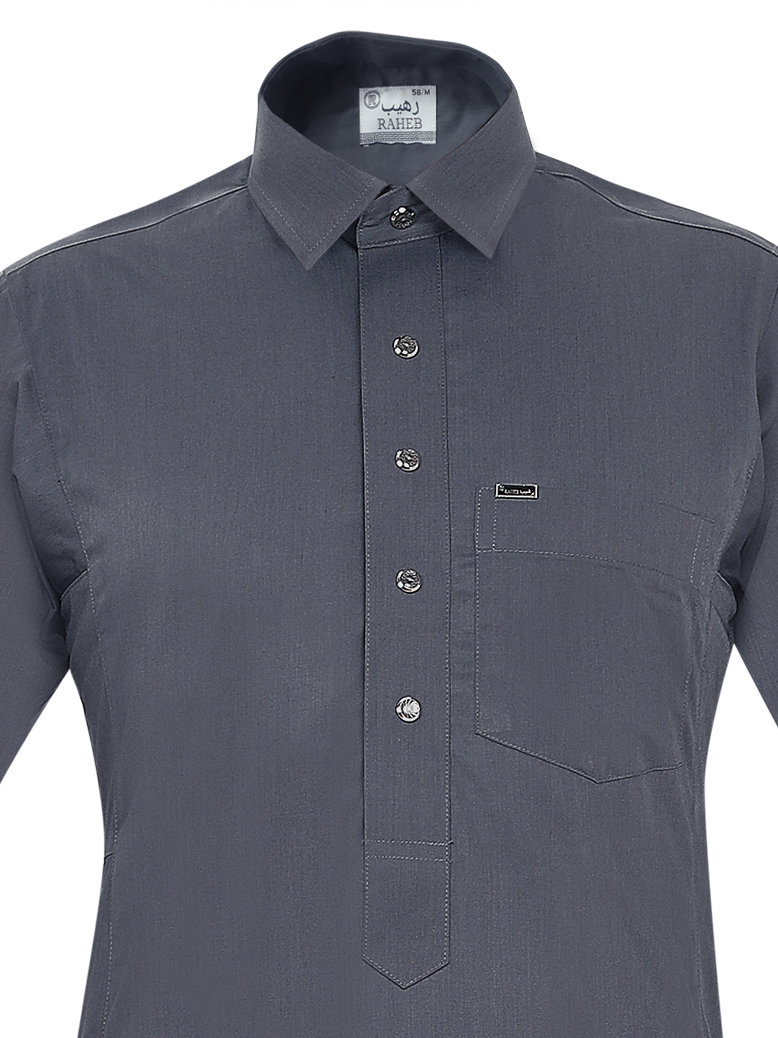Shirt thobes are traditional garments worn by Arabs, known for their distinctive design and comfort Grey